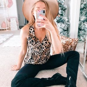Cheetah Animal Print Sleeveless Top